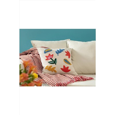 English Home Tulipe Punch Nakışlı Kırlent Kılıfı 45x45 Cm Naturel 10035192