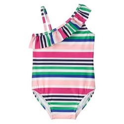 Striped 1-Piece Swimsuit