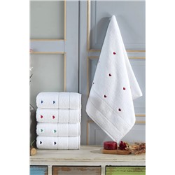 Mariva home Elif Mavi Kalp Nakışlı 50*90 1 Adet Havlu 153985262
