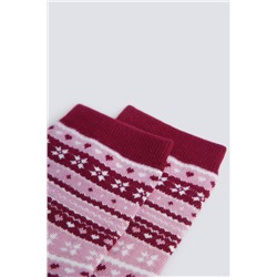 Calcetín largo jacquard cenefas