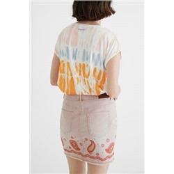 Falda corta vaquera paisley