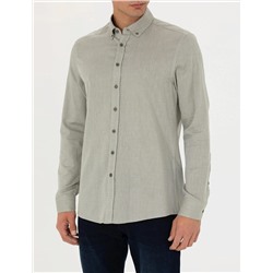 Haki Slim Fit Uzun Kollu Gömlek