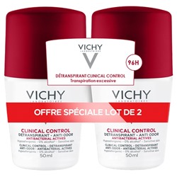 Vichy Deodorant 96H Clinical Control Detranspirant Anti-Geruch Roll-On 2er Pack x 50 ml