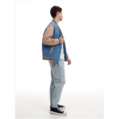 Jeans im Carrot-Fit in Used-Optik