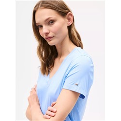 Relaxed Fit Drapey V-Neck T-Shirt