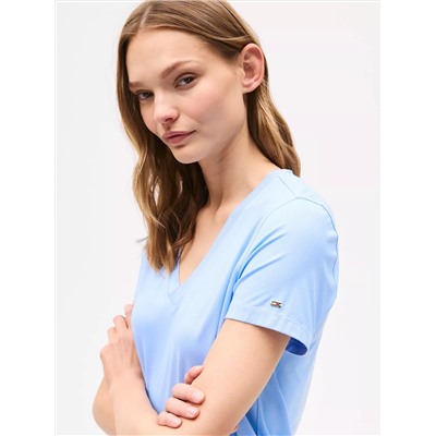 Relaxed Fit Drapey V-Neck T-Shirt