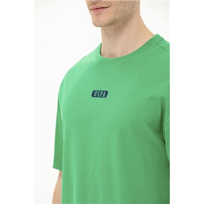 Erkek Yeşil Oversize Bisiklet Yaka Tişört