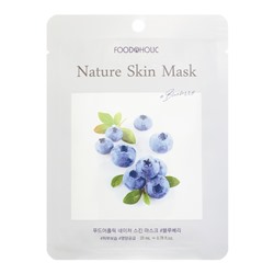 FOODAHOLIC NATURE SKIN MASK #BLUEBERRY Тканевая маска для лица с экстрактом черники 25г
