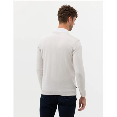 Taş Slim Fit V Yaka Basic Triko Kazak