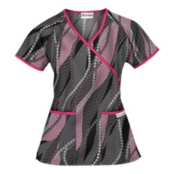 UA Floral Waterfall Black Print Scrub Top
