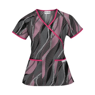 UA Floral Waterfall Black Print Scrub Top