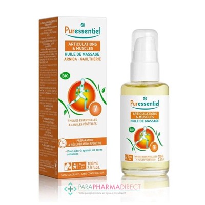 Puressentiel Articulations et Muscles Huile de Massage aux 7 Huiles Essentielles + 4 Huiles Végétales BIO 100ml