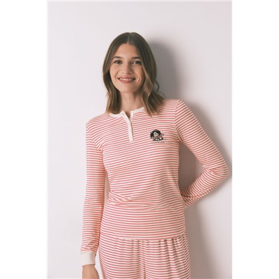 Pijama largo punto extra suave rayas Mafalda