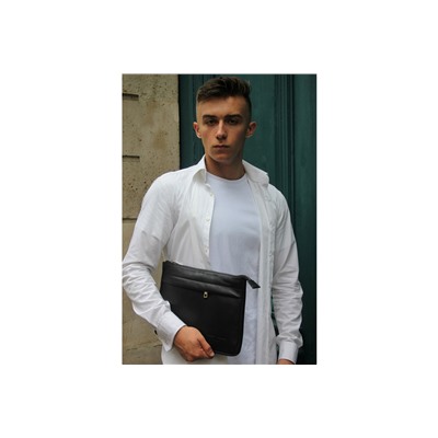 Bolso de mano de piel Hadiu Negro