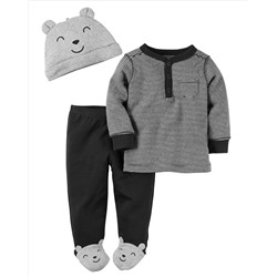 3-Piece Babysoft Footed Pant Set