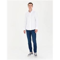 Beyaz Slim Fit Uzun Kollu Gömlek