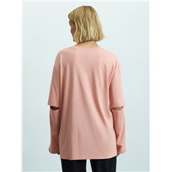 Лонгслив oversize с разрезами на локтях