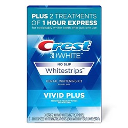 Crest 3D Whitestrips, Vivid Plus, Teeth Whitening Strip Kit, 24 Count (Pack of 1)