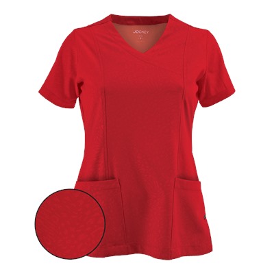 Jockey Scrubs Tone-on-Tone Mock Wrap Top
