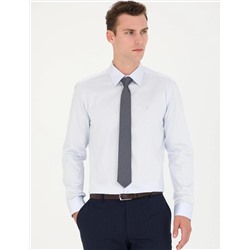 Açık Mavi Slim Fit Uzun Kollu Basic Gömlek