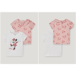 Multipack 2er - Minnie Maus - Baby-Kurzarmshirt