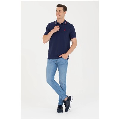 Erkek Lacivert Basic Polo Yaka Tişört