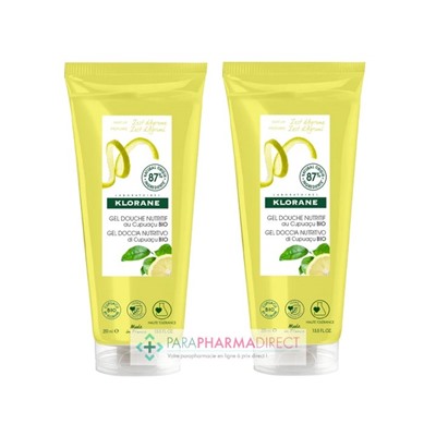Klorane Cupuaçu Gel Douche Nutritif Zeste d'Agrumes 2x200mlLot  × 2