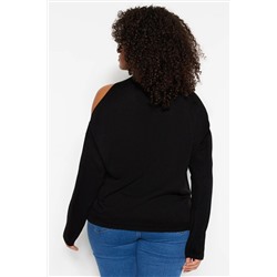 Siyah Cut Out Detaylı Triko Kazak TBBAW23AN00025