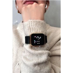 Aqua Di Polo 1987, Gold Siyah Unisex Silikon Dijital Led Kol Saati Apwr033302