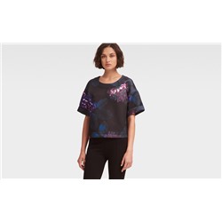 EVENING MUMS FLORAL-PRINT CROP TOP