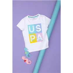 U.S. Polo Assn., Erkek Çocuk Beyaz Bisiklet Yaka Tişört 50281681-vr013