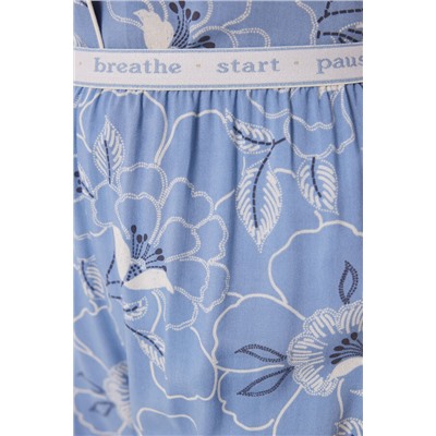 Pijama largo camisero viscosa flores