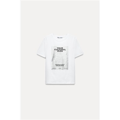 T-SHIRT WITH METALLIC PRINT
