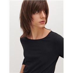 T-Shirt mit U-Boot-Ausschnitt