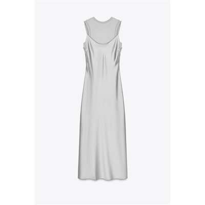 SATIN DRESS WITH WOOL