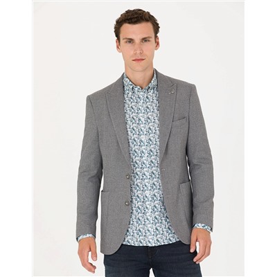 Gri Ekstra Slim Fit Blazer Ceket