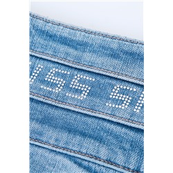 Falda vaquera de talle alto Azul claro