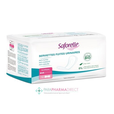 Saforelle Serviettes Fuites Urinaires Normal x12