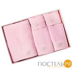 BLUMARINE КОМП полот 5пр 2x40х60+2x60х110+100х150 CROCIERA rosato/розовый со стразами Swarovski 450гр/м х/б