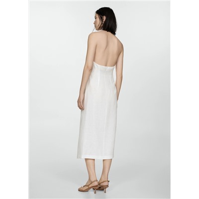 Vestido lino cuello camisero