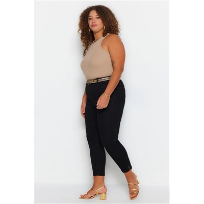 Solmayan Siyah Yüksek Bel Esnek Skinny Jeans TBBSS23AR00015
