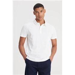 Lee, Regular Fit Normal Kesim Polo Yaka %100 Pamuk Beyaz Tişört