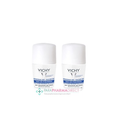 Vichy Déodorant 24h sans Sels d'Aluminium Bille 2x50mlLot  × 2