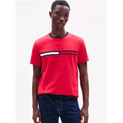 Embroidered Flag Stripe Logo T-Shirt