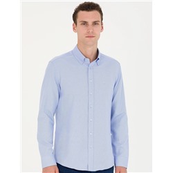 Açık Mavi Slim Fit Uzun Kollu Gömlek