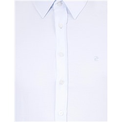 Açık Mavi Slim Fit Armürlü Klasik Gömlek