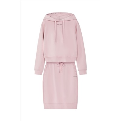 Sudadera con capucha y falda recta Rosa