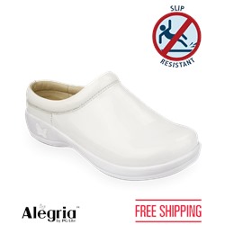 Alegria White Patent Kayla Clog