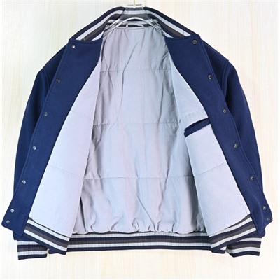 Мужская бейсбольная куртка из искусственной шерсти с вышивкой