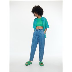 Balloon-Jeans mit elastischem Taillenbund